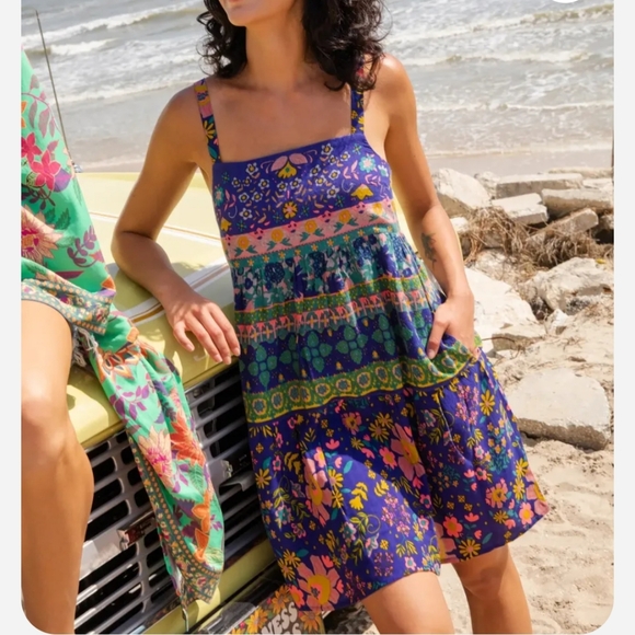 Natural Life Patricia Sun Dress Pockets Boho Hippie Floral XS Nwt - Picture 2 of 5